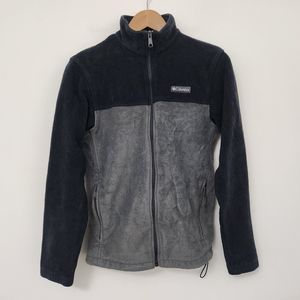 COLUMBIA Women's Gray Full Zip Fleece Sweatshirt Side Pockets Size M